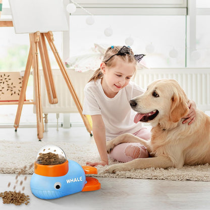 Interactive Slow Feeder for Small Dogs and Cats, Food Puzzle Slow Feeder Toy Duck, Dog Enrichment Toys Treat Dispenser with Button, Exercise Small Animal Bowls