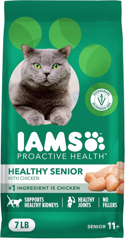 IAMS Proactive Health Healthy Senior Dry Cat Food with Chicken, 7 lb. Bag
