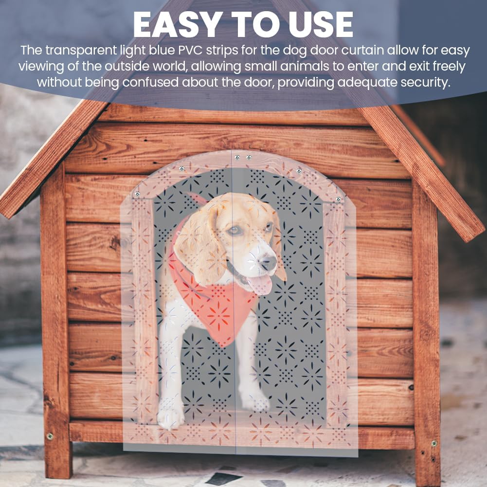 7.87 in x 5.9ft Dog Door Replacement Flaps, Plastic Vinyl Door Strips, Doghouse or Kennel Doors Flap, Transparent Dog House Doors Flap Strips for DIY Cat or Dogs