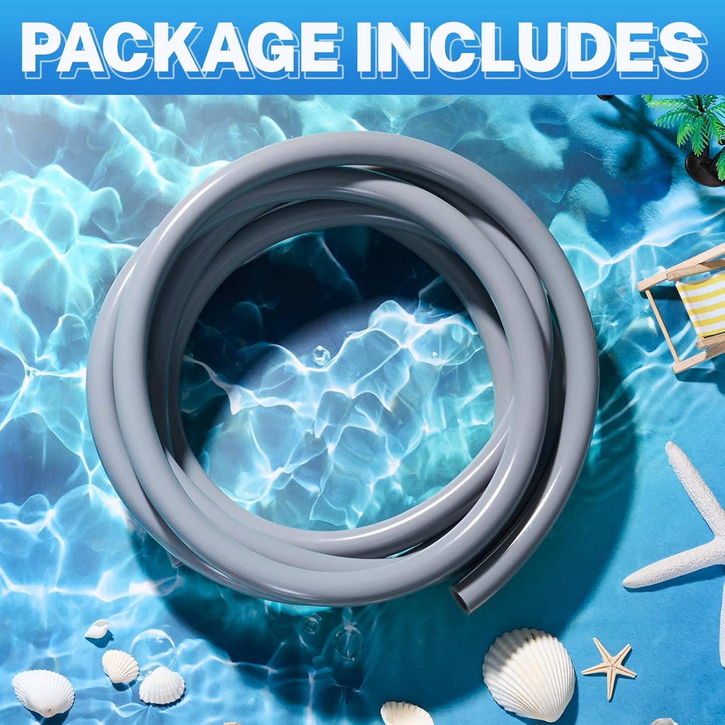 Nuanchu 12/16mm 1/2" ID Aquarium Tubing 3 Meter/10 ft Flexible PVC Tubing Gray Plastic Aquarium Hose Fish Tank Air Hose for Aquatic Canister Filter System, Garden, Pond, Terrarium, Water Cooling