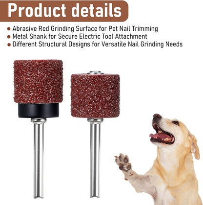 42 Pack Nail Grinder Replacement Kit, Nail Grinders for Dogs Replacement Kit, Pet Nails Grinder with Sanding Drum Bands, Dog Claw Grooming Trimmer Supplies Care, Pet Smoother Claw Care