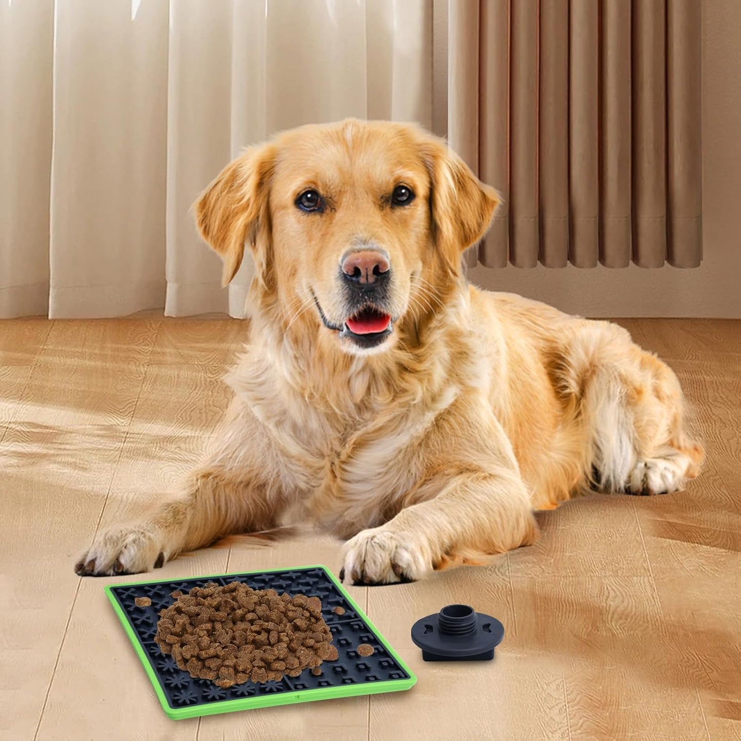 Lick Mat for Dogs Crate, Lick Mat for Dog, Dog Peanut Butter Lick Pads, Crate Training Aids for Puppies Slow Food Licking Pad(1 Pack, Orange)