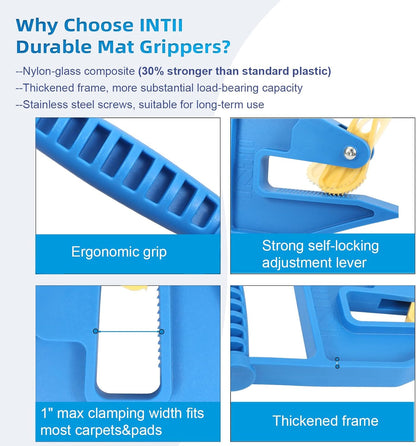 Heavy Duty Stall Mat Grippers - Pair of 2 Mat Movers Tool for Horse Stalls, Gym, Barn, and Trailer, Makes Moving Rubber Mats Easier, Saves Your Back and Hands