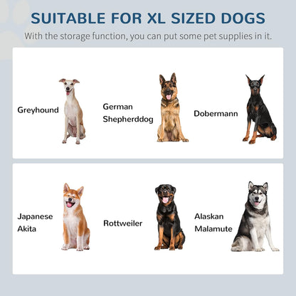 GREAZ Raised Pet Feeding Storage Station for Large Dogs, Improve Comfort and Convenience, with 2 Stainless Steel Bowls, Dark Brown Design