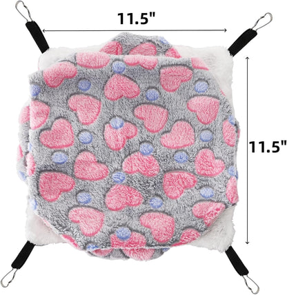 6 Pieces Rat Hammocks for Cage, 3 Layer Guinea Pig Hideout Bed, Ferret Hammocks Soft Hamster, Playing Sleeping Accessory for Small Animal Chinchilla Squirrel