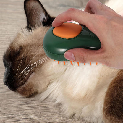 Mikikit 4-In-1 Avocado Shape Cat Steam Brush Self- pet Bathing Tool with Massage Comb for Indoor Cat Grooming and Fur Care