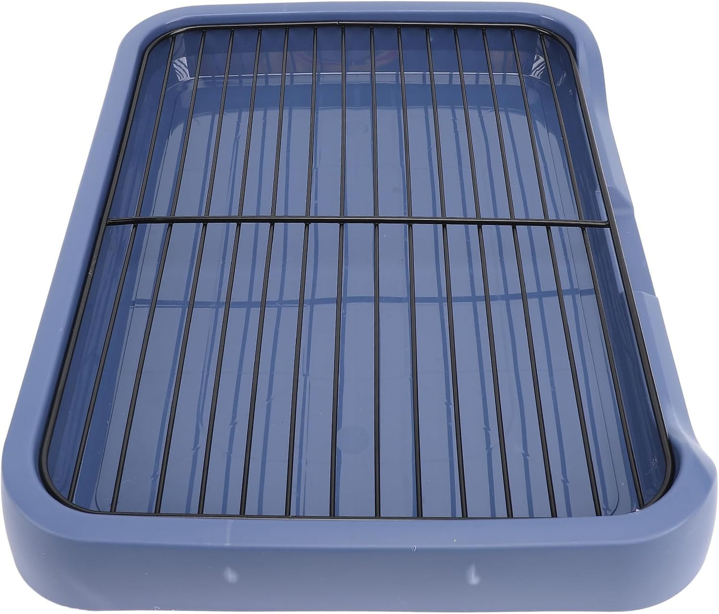 Fdit Dog Toilet Tray with Mesh Rack, Removable PP Plastic Pet Potty for Medium Small Dogs, Anti Slip Training Tray with Iron Frame