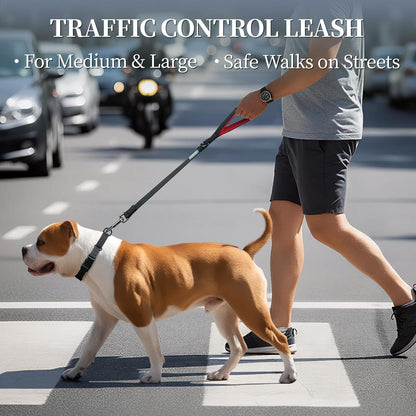 VIVAGLORY Dog Fleece Coat + Short Dog Leash, Easy to Take on and Off, Padded Neoprene & Heavy Duty