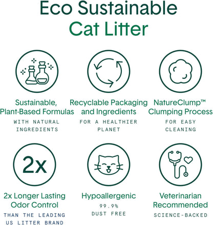Boxie® Eco™ Farm to Box Sustainable 30 Day Odor Control Clumping Cat Litter, 6.5lb Boxiecat 99.9% Dust Free Plant-Based Kitty Litter