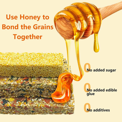 Fhiny 4 PCS Parakeet Treats Natural Cockatiel Food Grain & Millet Flavored Parrot Snack Sticks Bird Treats for Budgerigars Lovebirds Canaries Conurus Finches