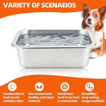 Stainless Steel Dog Bowl 1.25 Gallons - Large Metal Pet Food and Water Bowl, No-Spill Design for Big, X-Large Dogs & Cats, Perfect for Indoor and Outdoor Use (1.25 Gallons)