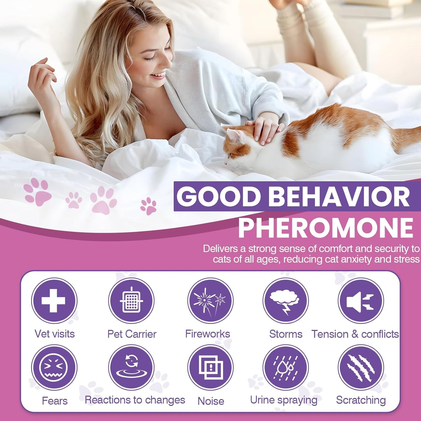 Cat Pheromones Calming Diffuser Refills 6 Pack Pheromone Diffusers for Cats Stress and Anxiety Relief Cat Relaxants Stop Male Cats from Spraying, Fit Common Diffusers