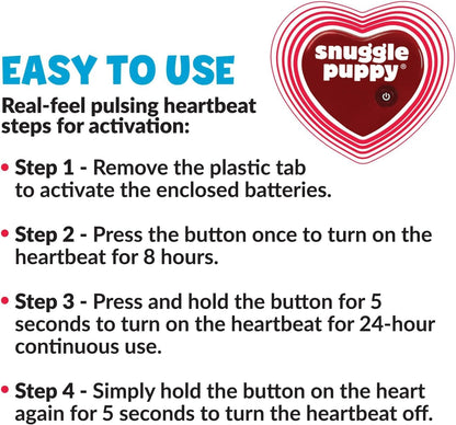 Original Snuggle Puppy Heartbeat Puppy Toy - Heartbeat Puppy for Dogs - Pet Anxiety Relief and Calming Aid - Comfort Dog Toy - Behavioral Training and Sleep Aid Cuddle buddy - Crate Training Essential