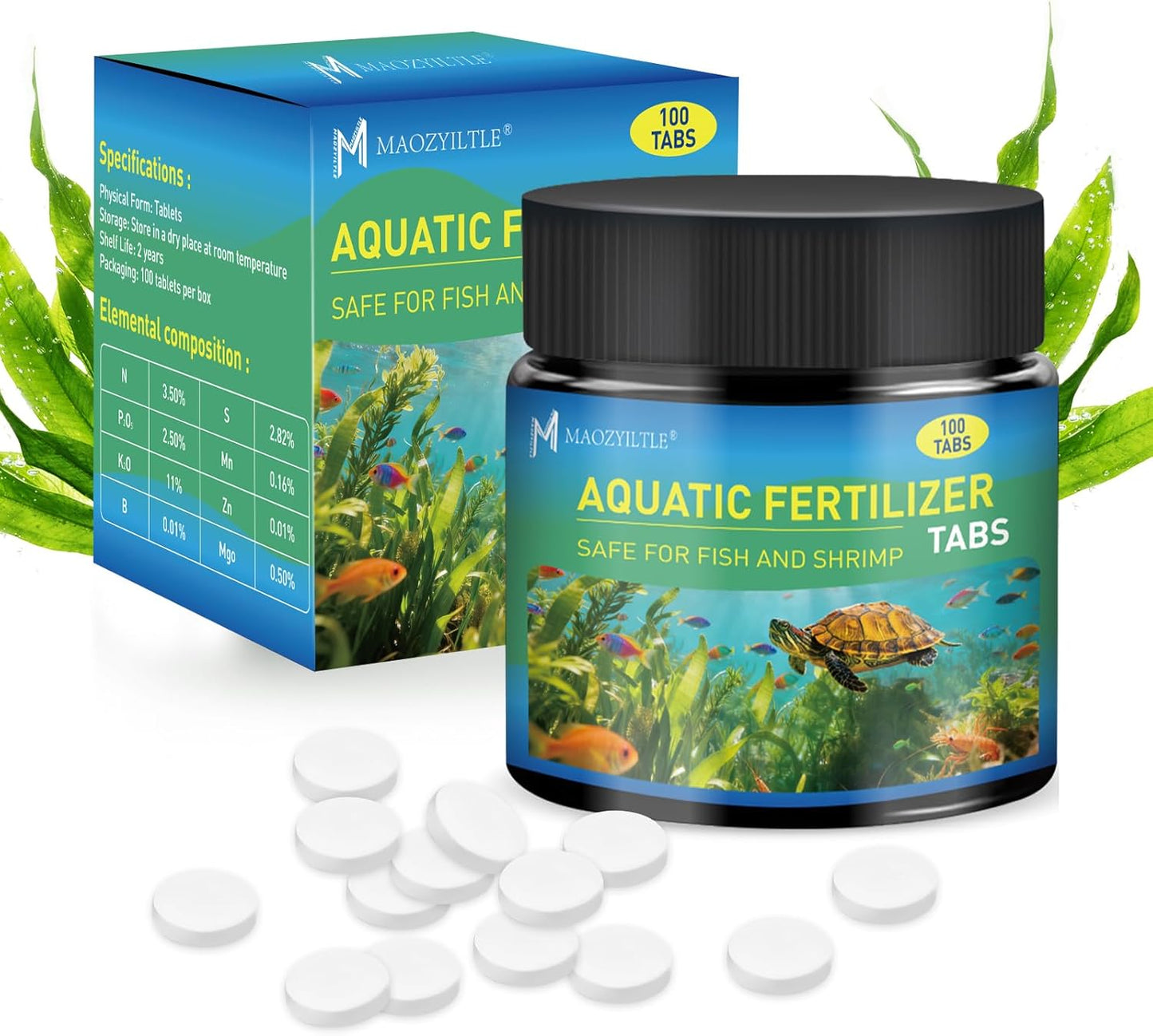 Root Tabs，Aquarium Plant Fertilizer, Aquarium Water Care Tabs, 100 Tabs Aquarium Plant Food Safe for Fish and Shrimp, Aquatic Plant Fertilizer for Planted Aquarium Substrate (100)