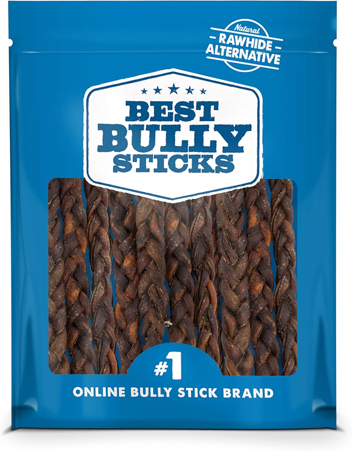 Best Bully Sticks Braided Beef Collagen Sticks - 9 Inch 10 Count (Pack of 1) - Natural, USA Baked and Packed, Easily Digestible, Limited Ingredient, Rawhide Alternative