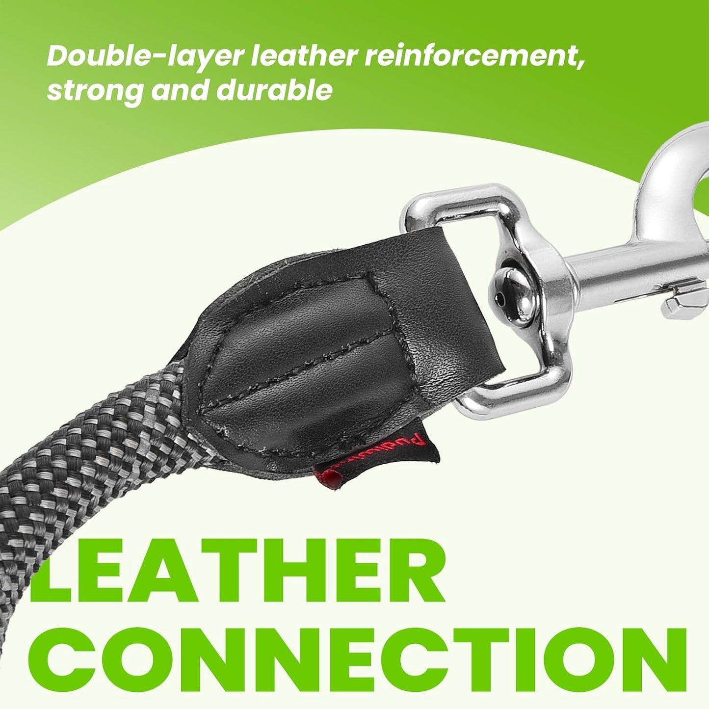 Black 8-in-1 Multifunctional Hands Free Reflective Rope Dog Leash for Medium Large Dogs-8ft Adjustable Heavy Duty Nylon Slip Lead with Double Ended Waist & Crossbody for Tie Out Training & Running