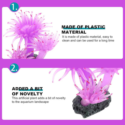 Luxshiny Artificial Plastic Coral Plant Aquarium Decor Lifelike Fish Tank Ornament Red Simulation Plant for Aquatic Pets and Aquarium Landscape