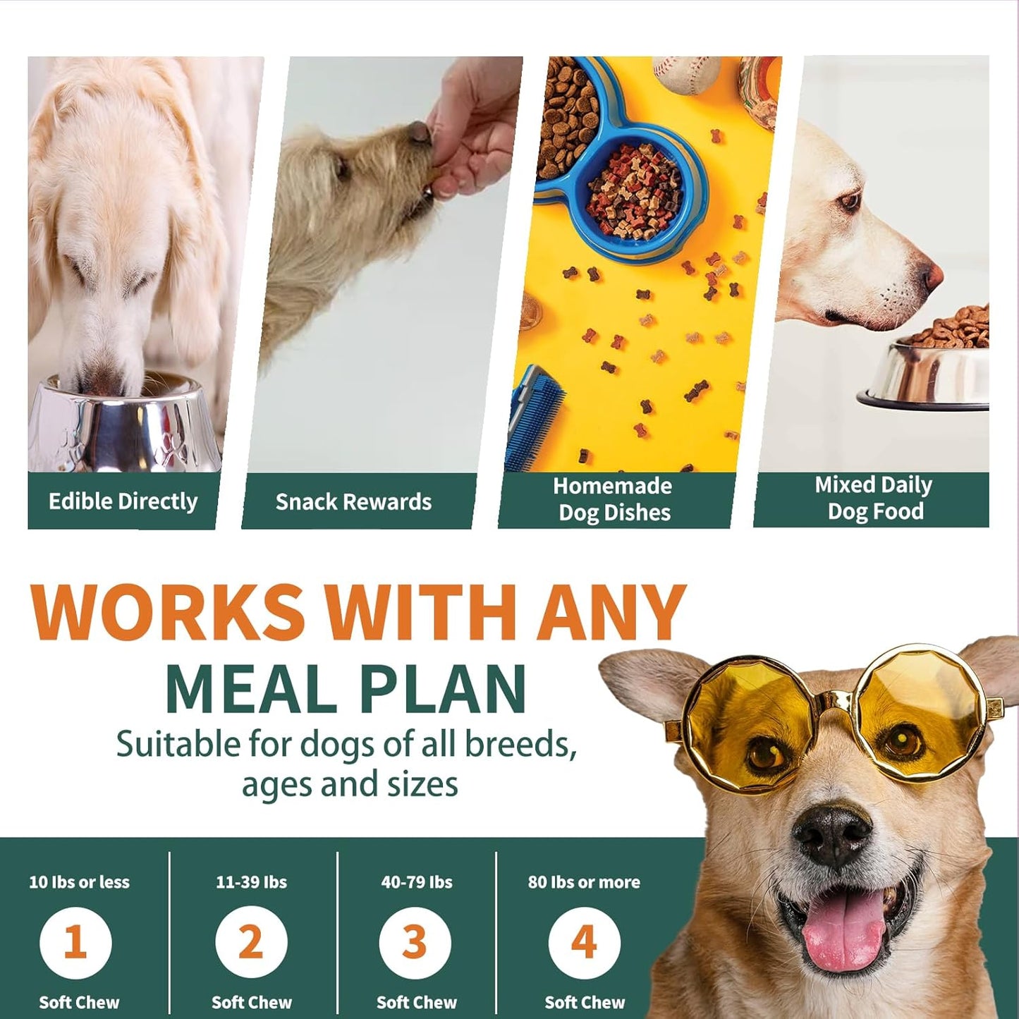 Dog Multivitamin, Glucosamine Chondroitin for Dogs, Dog Vitamins and Supplements, Probiotics, Krill Oil for Hip & Joints, Skin, Coat, Immune Health, Heart, Digestion (180 Chews, Beef)