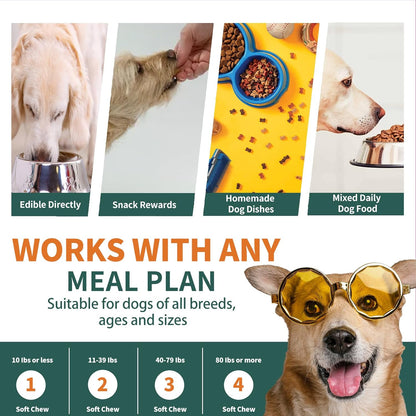 Dog Multivitamin, Glucosamine Chondroitin for Dogs, Dog Vitamins and Supplements, Probiotics, Krill Oil for Hip & Joints, Skin, Coat, Immune Health, Heart, Digestion (180 Chews, Beef)