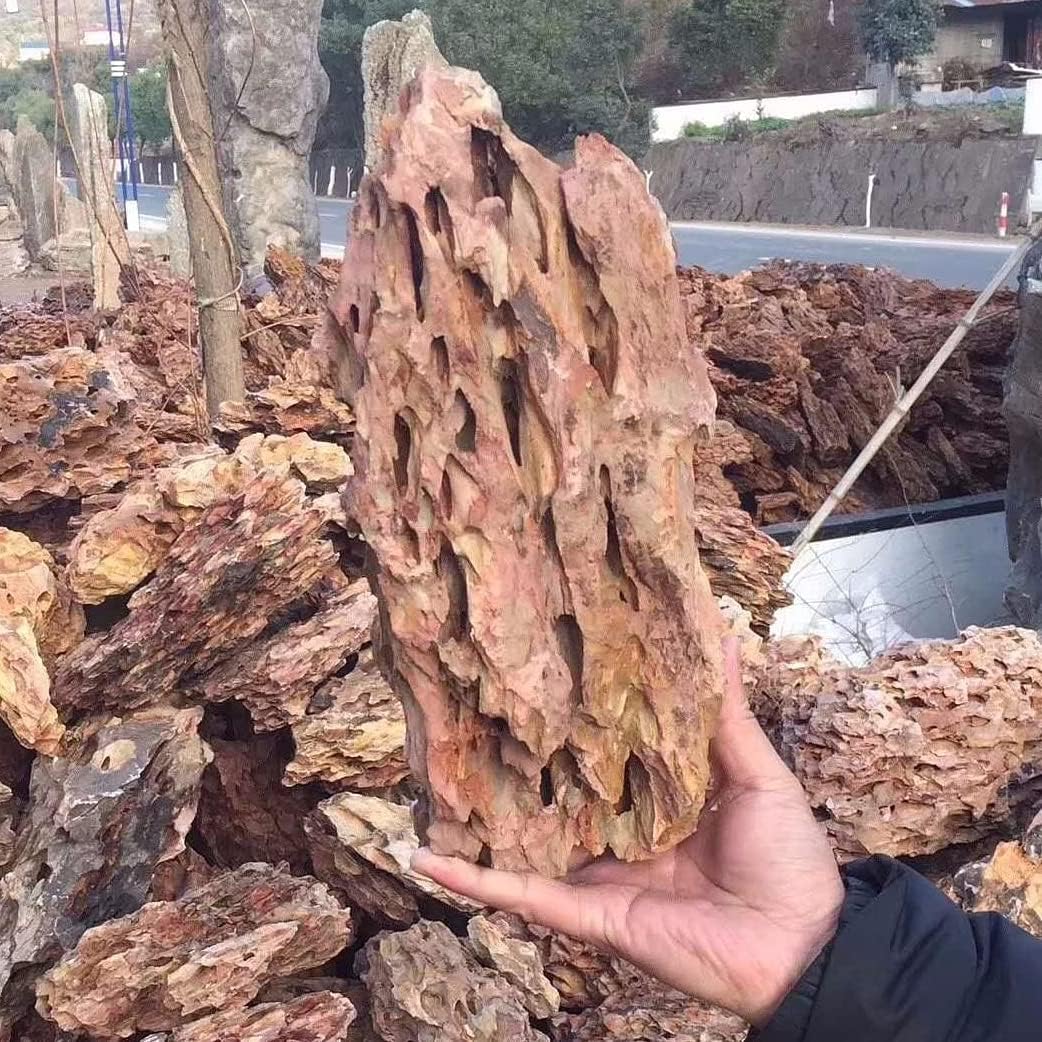 Natural Dragon Rock Carefully Selected Mixed Sizes, Decorative Aquarium Rocks, Aquarium Stones for Fish Tank (4.4lb)