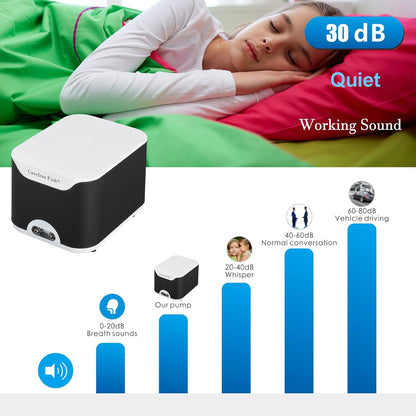 Carefree Fish 5/10W Aquarium Air Pump Dual Outlets Super Quiet Oxygen Pump with 6Ft Silicone Anti-Shedding Tubing and 2 Bubble Stones