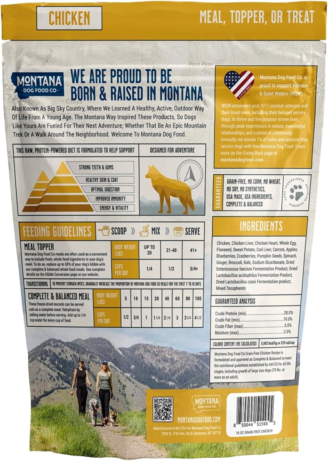 Adventure Fuel Freeze-Dried Raw Grain-Free Dog Food: 3 Pack- 16 oz