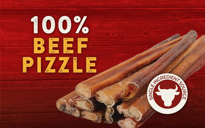 Bully Sticks, Large, Single-Ingredient, Premium, All-Natural Grass-Fed Bull Stick, Long Lasting Dog Chew for Aggressive Chewers - 6.25 oz | for Medium to Large Dogs