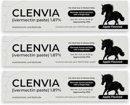 Horse Paste 1.87% – Apple Flavored Wormer – 6.08g Tube – Treats Up to 1250 lb