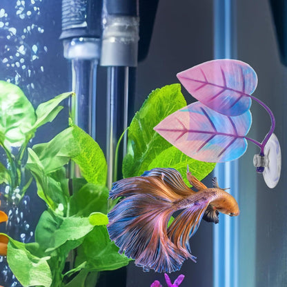 4 Pack Betta Fish Leaf Hammock, Soft Silicone Aquarium Decor, Simulates The Natural Habitat of Betta Fish for Betta Resting Breeding Hiding Playing, Fish Tank Ornaments