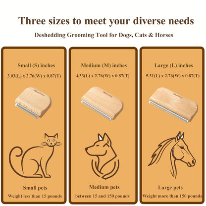 Undercoat Rake Dog Brush Dematting Comb cat shedding tool Dematting Tool Pet Brush Efficiently Detangle and Groom Coats for Large Medium Small Dogs and Cats Comb for Grooming Premium (L 5.31 inch)