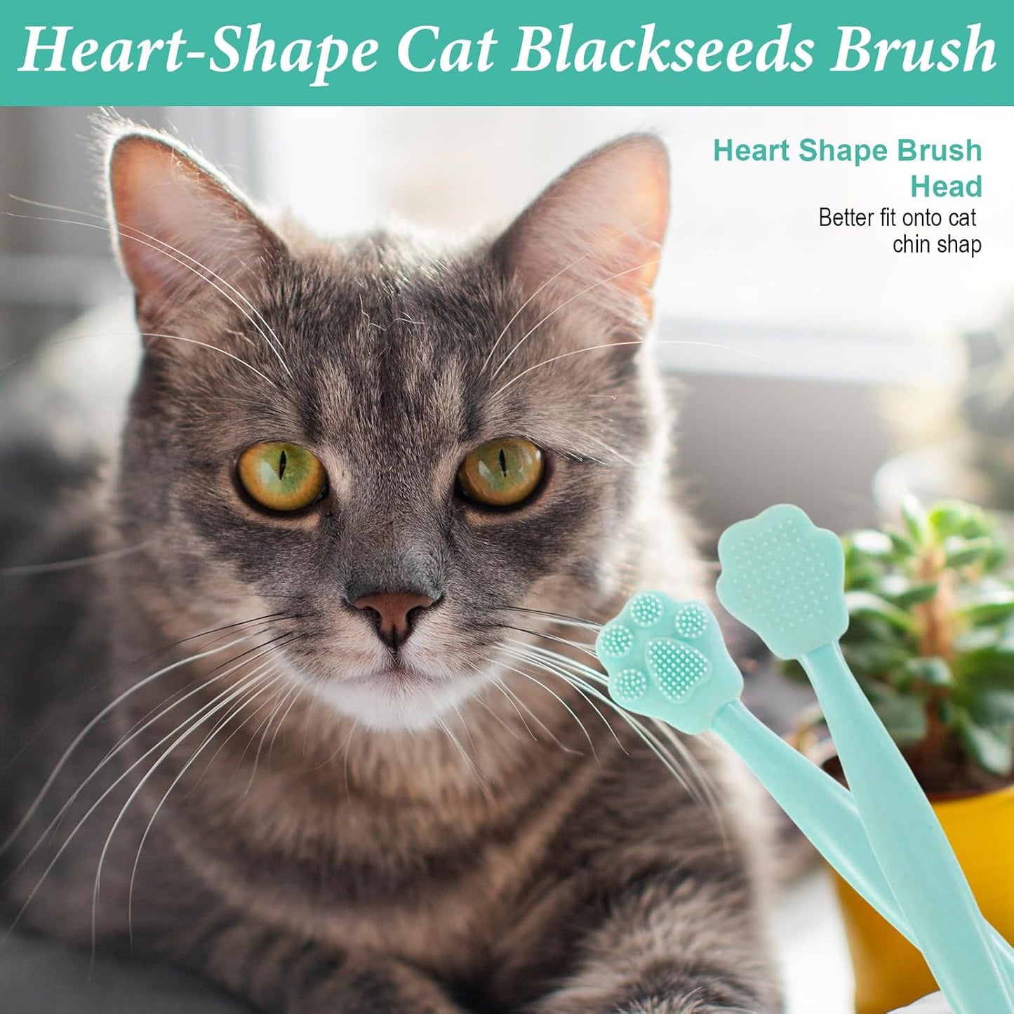 4PCS Cat Chin Acne Brush,Black Seed Soft Silicone Cat Acne Chin Scrubber, Cats Chins Cleaner Acnes Chins Treatment, Cats Brush for Feline Blackhead Removal (Pink & Green)