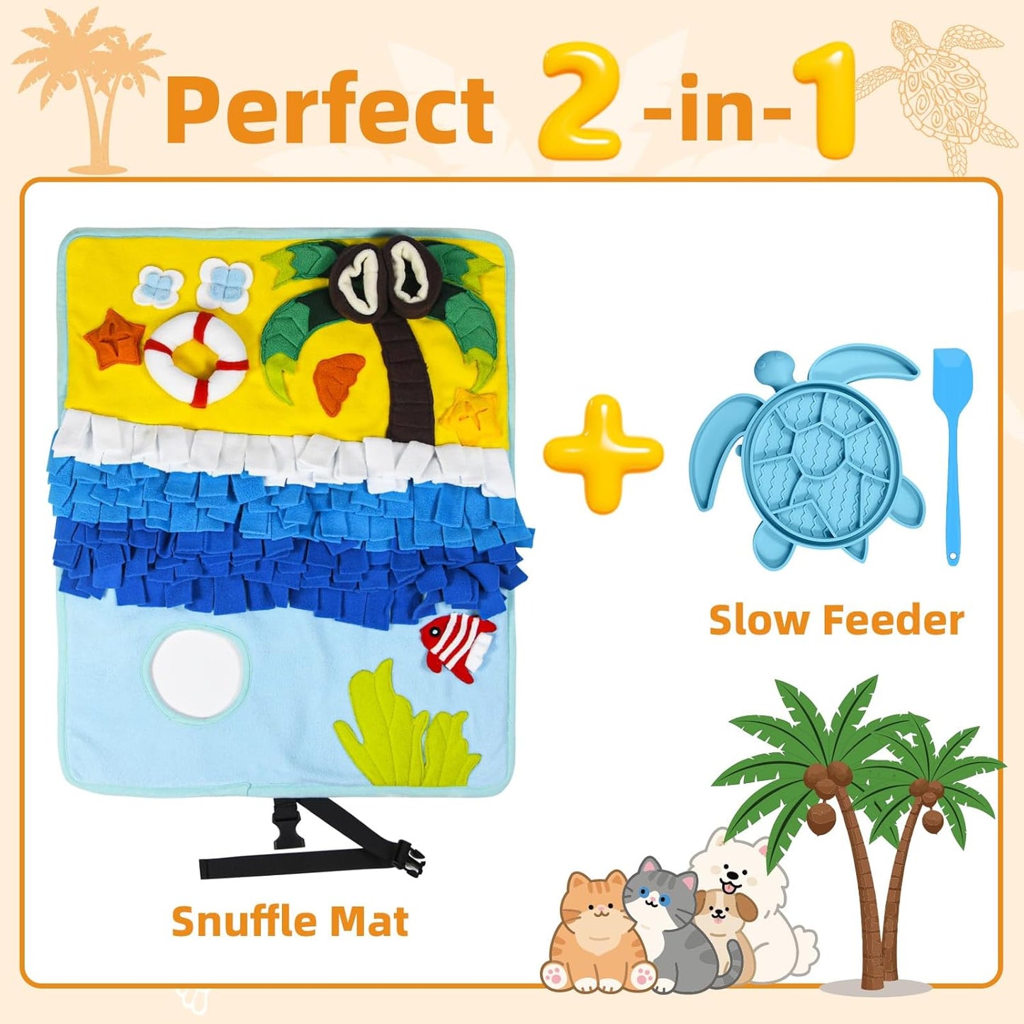 Dog Sniff Snuffle Mat for Dogs Small Puppy Breed Includes Slow Lick Mat, Interactive Dog Puzzle Toy for Boredom, Dogs Sniffing Training Mat for Enrichment with Non-Slip Bottom