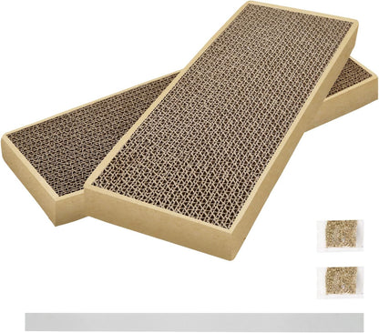 HappyFreeSX Splicing Cat Scratch Pad: Cat Scratchers for Indoor Cats and Kitten, 2 Pack Cat Scratching Pad, Cat Scratcher Cardboard, Scratching Pad, Premium Scratch from Cats, Double-Sided Design