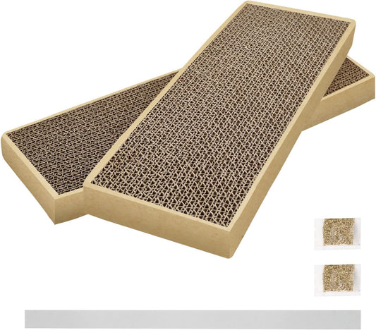 HappyFreeSX Splicing Cat Scratch Pad: Cat Scratchers for Indoor Cats and Kitten, 2 Pack Cat Scratching Pad, Cat Scratcher Cardboard, Scratching Pad, Premium Scratch from Cats, Double-Sided Design