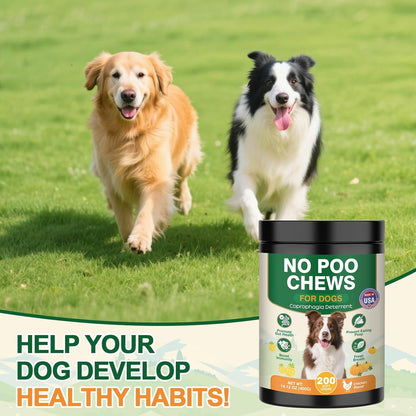 200 Chew No Poo Chews For Dogs-Coprophagia Stool Eating Deterrent-Stop Eating Poop For Canine- Dogs Poop Eat Deterrent Supplement With Probiotics&Digestive Enzymes Breath Aid Support-Chicken Flavor