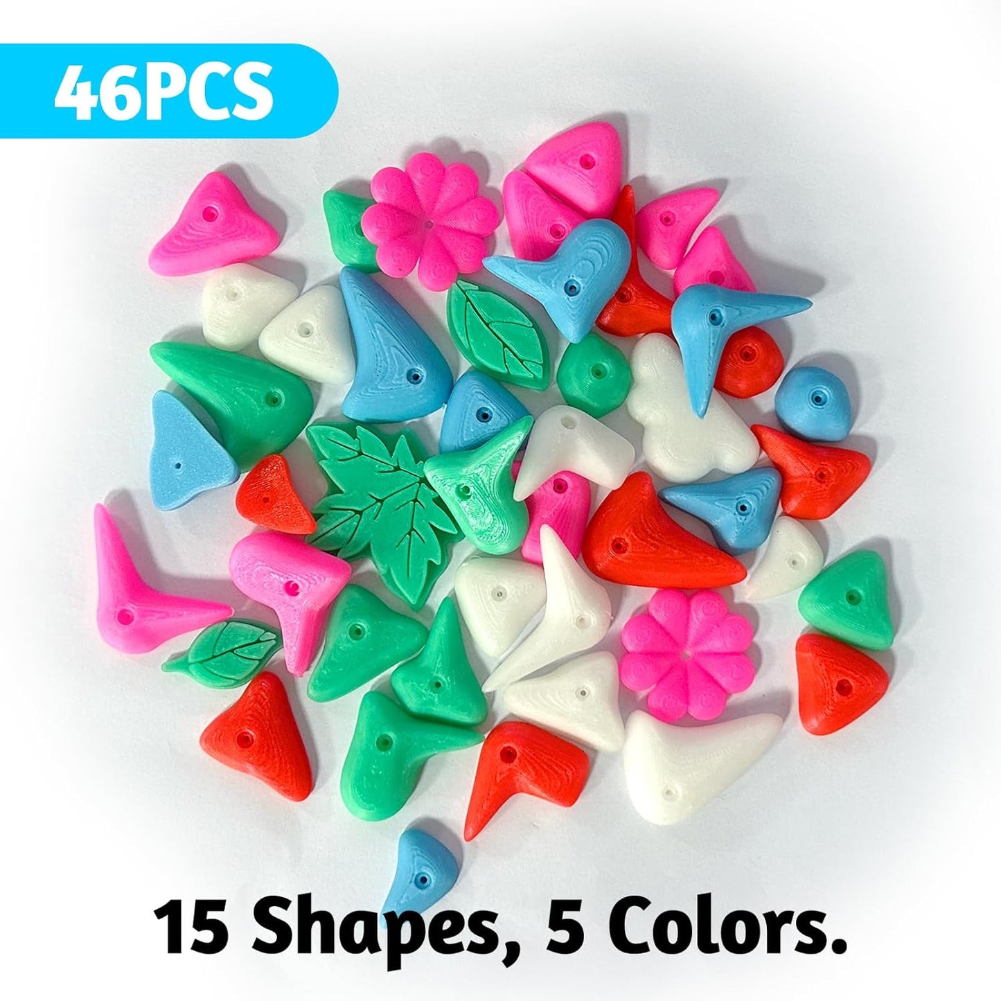 46PCS Glow in the Dark Bearded Dragon Rock Climbing Holds,Reptile Rock Climbing Wall,Bearded Dragon Enrichment Toys,Bearded Dragon Tank Accessories,Climbing Wall Grips for Bearded Dragon,Gecko,Lizard