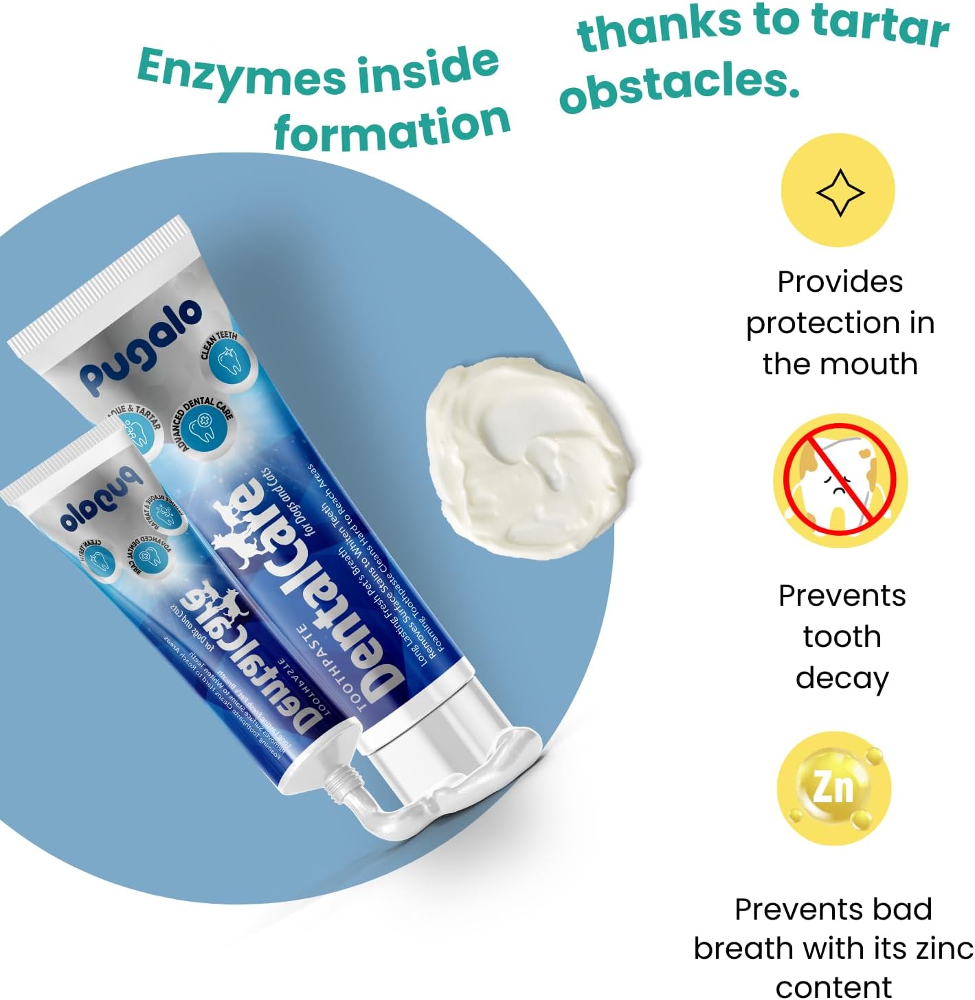 Dog & Cat Enzymatic Toothpaste, 100ml (3.4 fl oz) – Vanilla Flavor, Reduces Plaque & Tartar, Safe for Daily Pet Dental Care