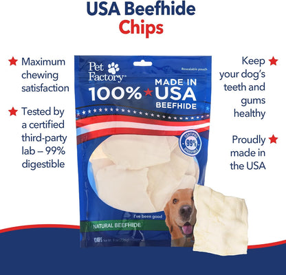 Pet Factory 100% USA Made Beefhide 8in Rolls Dog Dental Chews - Thick Rawhide Dental Chews for Dogs, Promotes Healthy Teeth & Gums, 99% Digestible - 8 Ounce (Pack of 1)