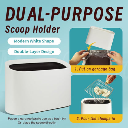 Cat Litter Scoop with Holder-Speed Sifter Litter Box Scooper Captures All Clumps - Kitty Metal Scooper, Kitty Litter Sifting Shovel Comfy Handle,Heavy Duty Speed Sifter,for Litter Box