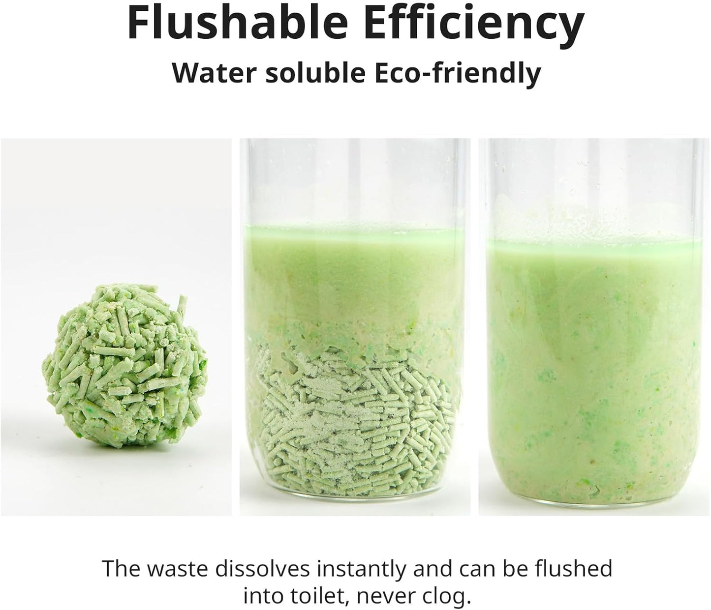 Tofu Cat Litter 22.4LB(5.6lb×4bag) Green Tea Clumping, 100% Food Grade Raw Materials, Flushable,Ultra Absorbent and Fast Drying,Solubility in Water,Really Dust-Free,Less Scattering