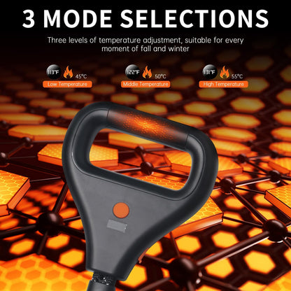 PLAYJOY Heated Handle Dog Leash 6FT Heavy Duty Rope Leash for Medium Large Dogs, Strong Reflective Training Leashes for Pull Control, 3-Mode Warm Grip for Black Winter Dog Walking Traffic Lead