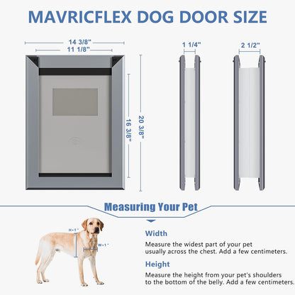 MAVRICFLEX Heavy Duty Dog Door with Double Sliding Lock Panels, Energy Efficient Large Doggie Door, Easy Installation, Two Magnetic Soft Flaps Doggie Door for Large Dogs Up to 100LBS