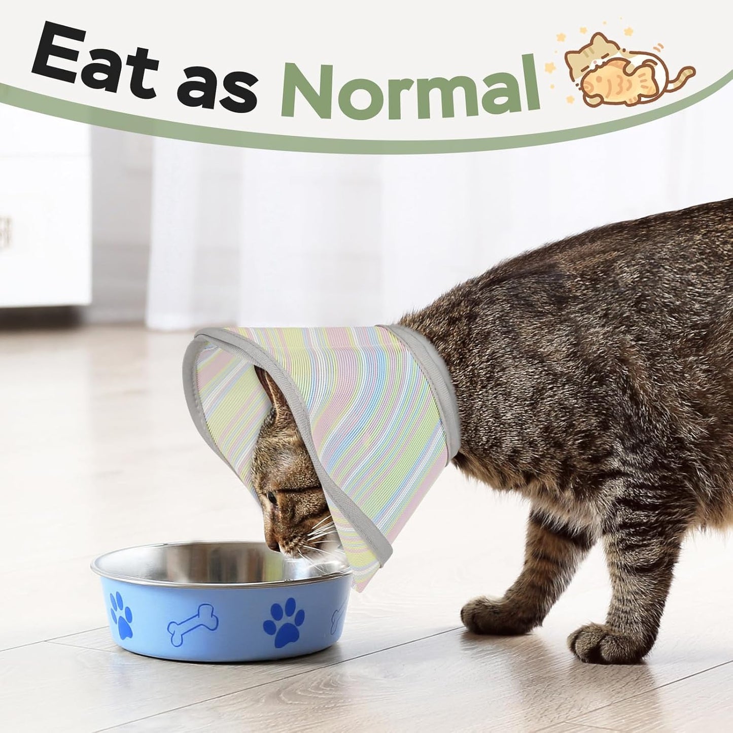 Cat Cone Collar Soft: Comfortable Mesh Recovery Cone After Surgery to Stop Licking and Scratch, Alternative to Plastic Elizabeth Head/Neck Cone for Large Cats and Small Dogs