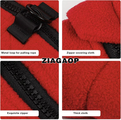 Soft & Comfortable Dog Jacket – Cozy Zip-Up Sweater Vest with Leash Hook, Easy-On Pet Coat for Walks, Outdoor Play, and Everyday Adventures. Red M
