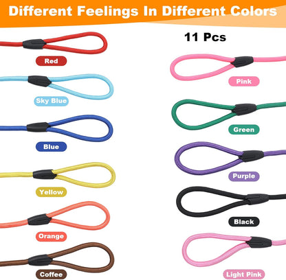 11-Piece Adjustable Dog Slip Leads 11 Colors, Nylon Easy On/Off, No Collar Needed, Super-Strong, Standalone Use. No-Pull Dog Slip Leads (for Small Dogs) High Value for Walking/Training