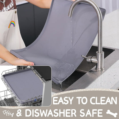 MateeyLife 2PCS Small Lick Mat for Dogs and Cats and MateeyLife Silicone Cat & Dog Food Mat for Floors Waterproof