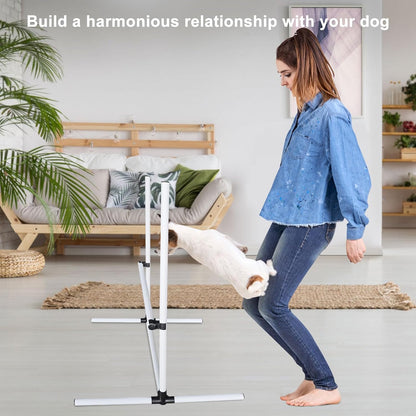 Dog Agility Jump Set with Adjustable Height Bars – Includes Carry Bag, Indoor & Outdoor Jumping Hurdles for Training, Dog Agility Course Equipment