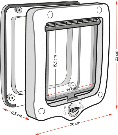 Trixie 4-Way Cat Flap, White, 490 g