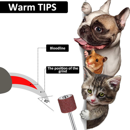 22 Pcs Nail Grinder Replacement Kit, Dog Nail Smoother Sanding Drum Set Dog Claw Grooming Trimmer Supplies Care Rotary Tool, 2 Sizes(1/2 Inch 80 Grit and 120 Grit)