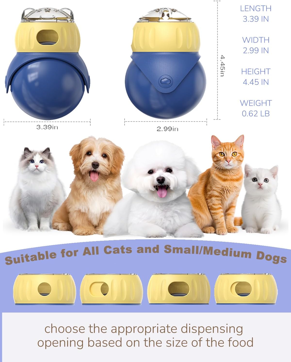 Cat Puzzle Feeder - Interactive Cat Toy & Dog Toys, Treat Dispenser for Indoor Cats, Small Dogs, Puppies | Slow Feeder to Keep Busy